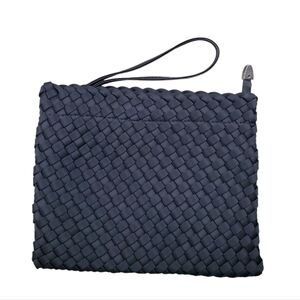 BINDYA NEW YORK Black Woven Neoprene Wristlet Pouch